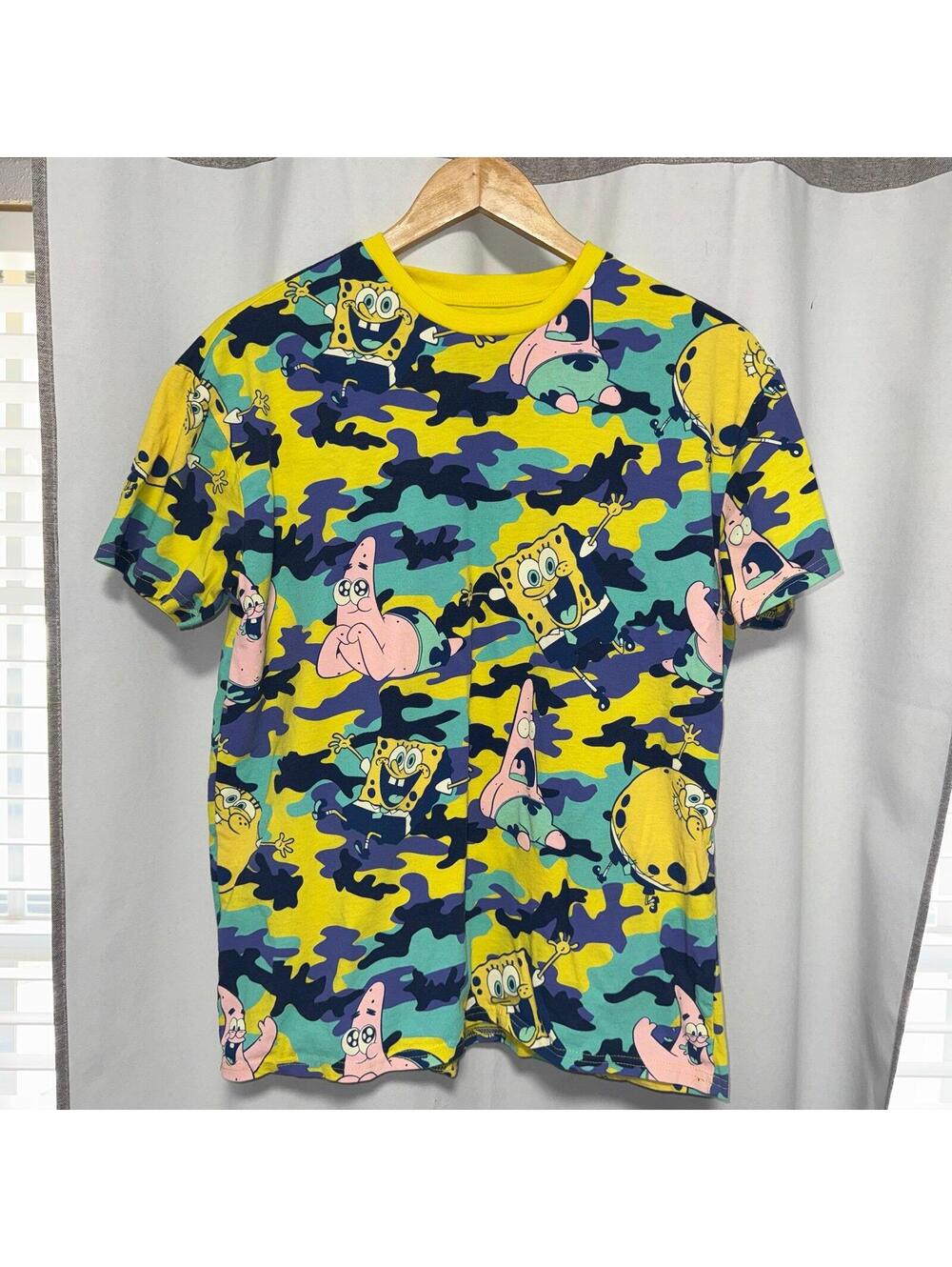 Nickelodeon SpongeBob & Patrick All Over Print Camo T-shirt